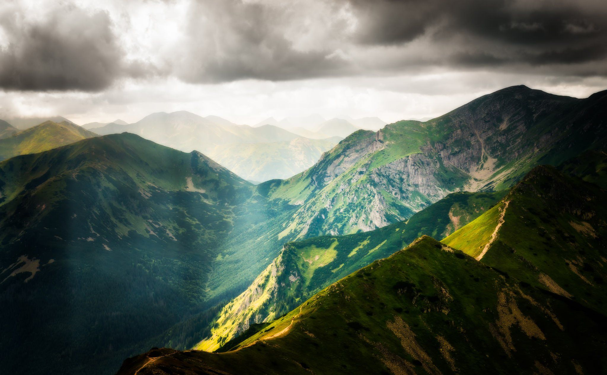 View from Kasprowy peak in High Tatras, Poland