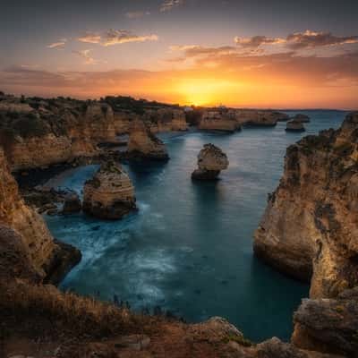 View towards Arch, Praia da Marinha, Portugal