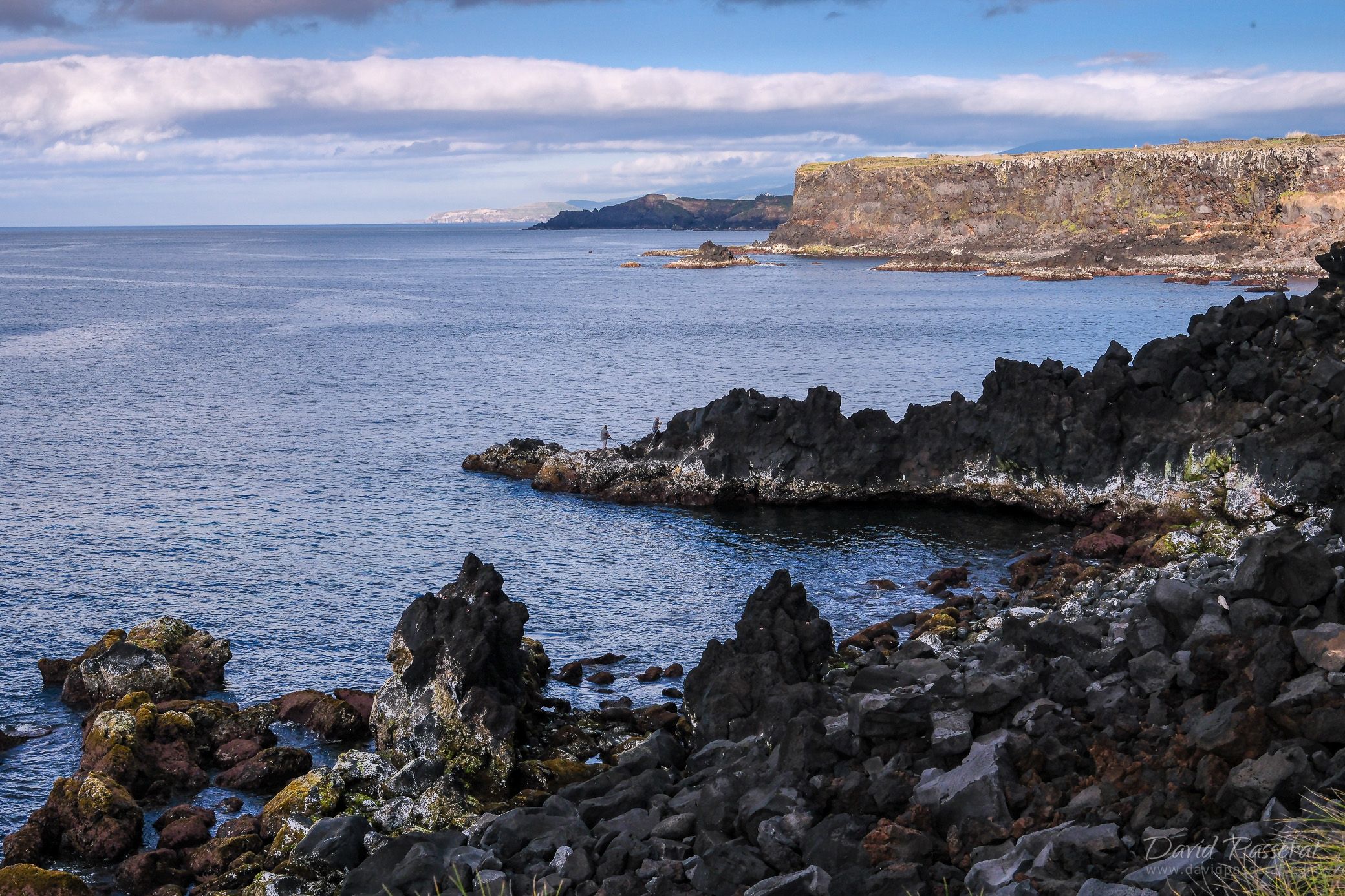 Volcanic cliff coast near Rabo de Peixe, Azores, Portugal