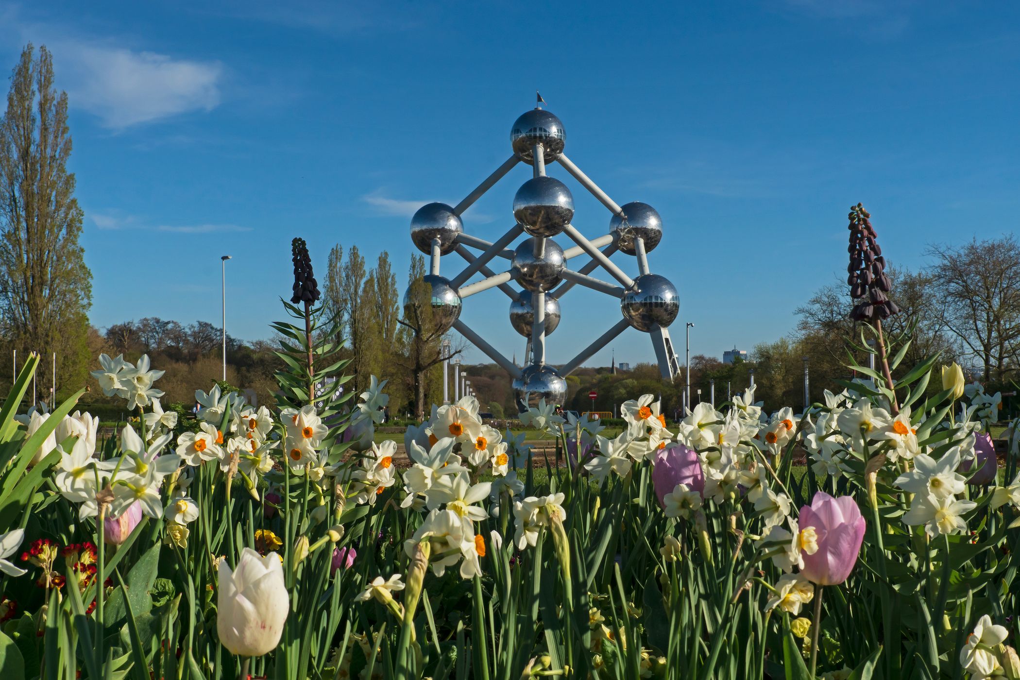 Atomium vom Place de Belgique, Belgium