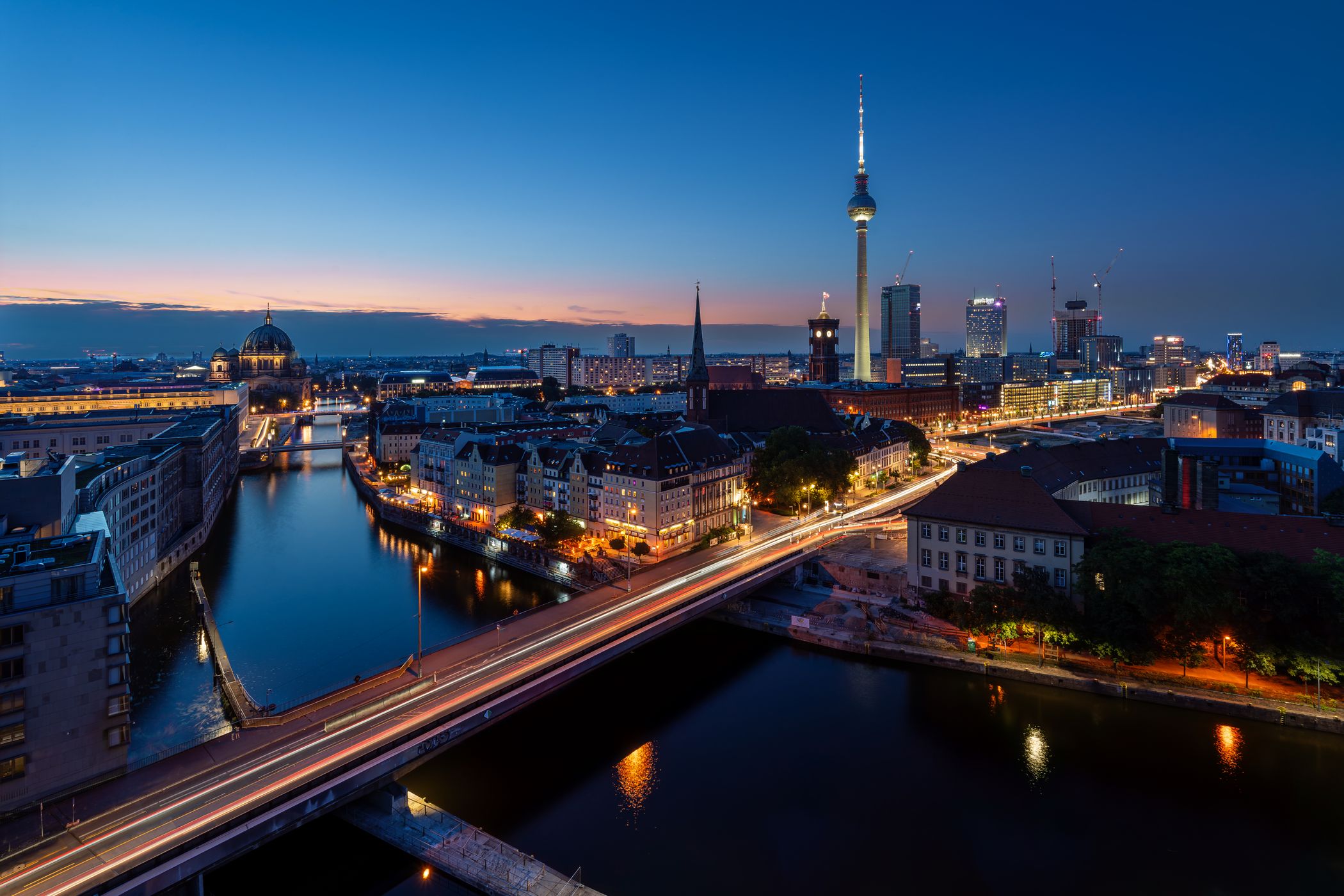Berlin Skyline from Fischerinsel Skyscraper, Germany