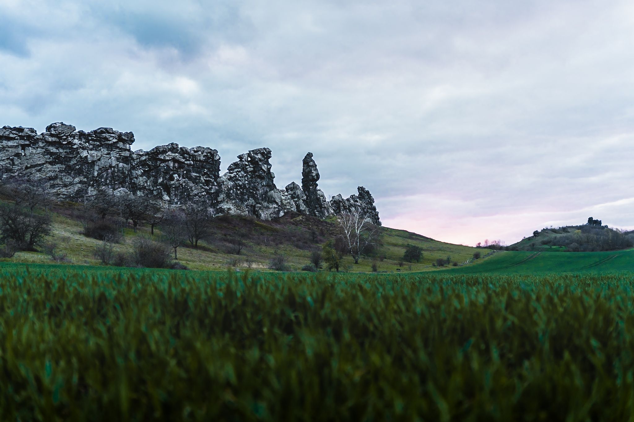 Blick auf die Teufelsmauer von Osten (Königstein), Germany