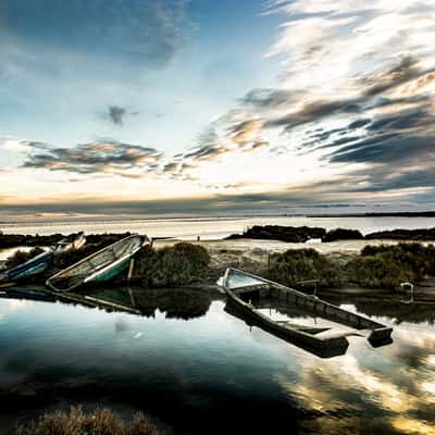 Cementerio de barcas. Delta del Ebro, Spain