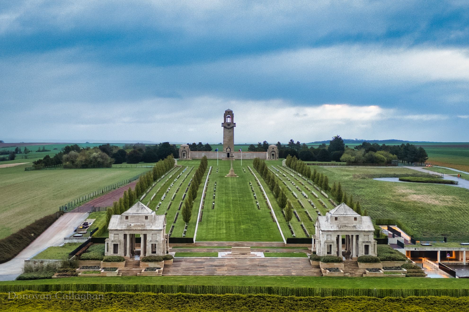 Drone Australian Nat Memorial, Rte de Villers Bretonneux., France