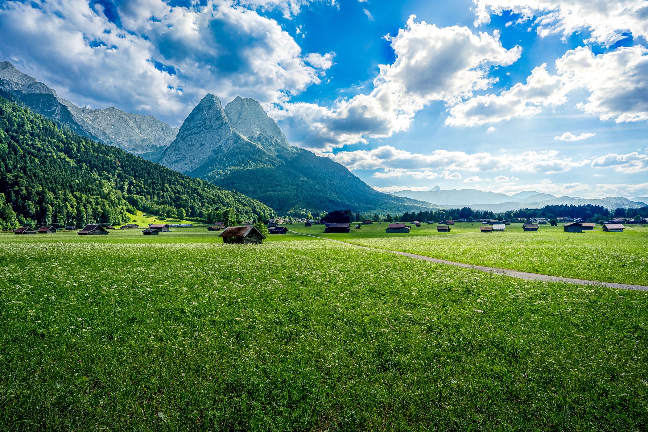 Feld mit Bergblick, Germany