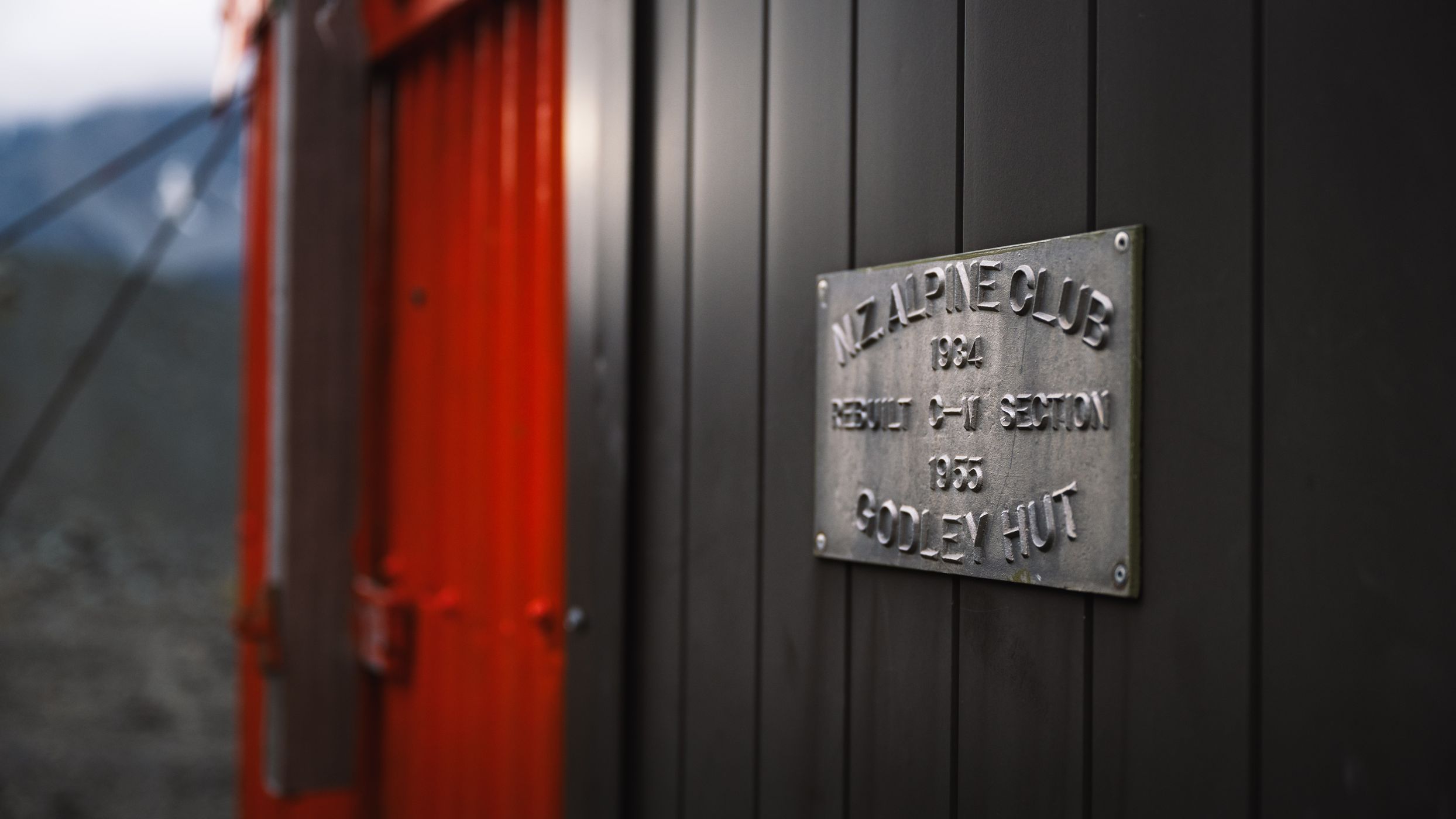 Godley Hut Sign, New Zealand