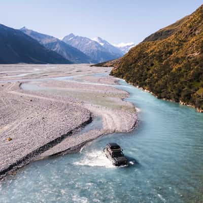 Godley Valley River Crossing, New Zealand