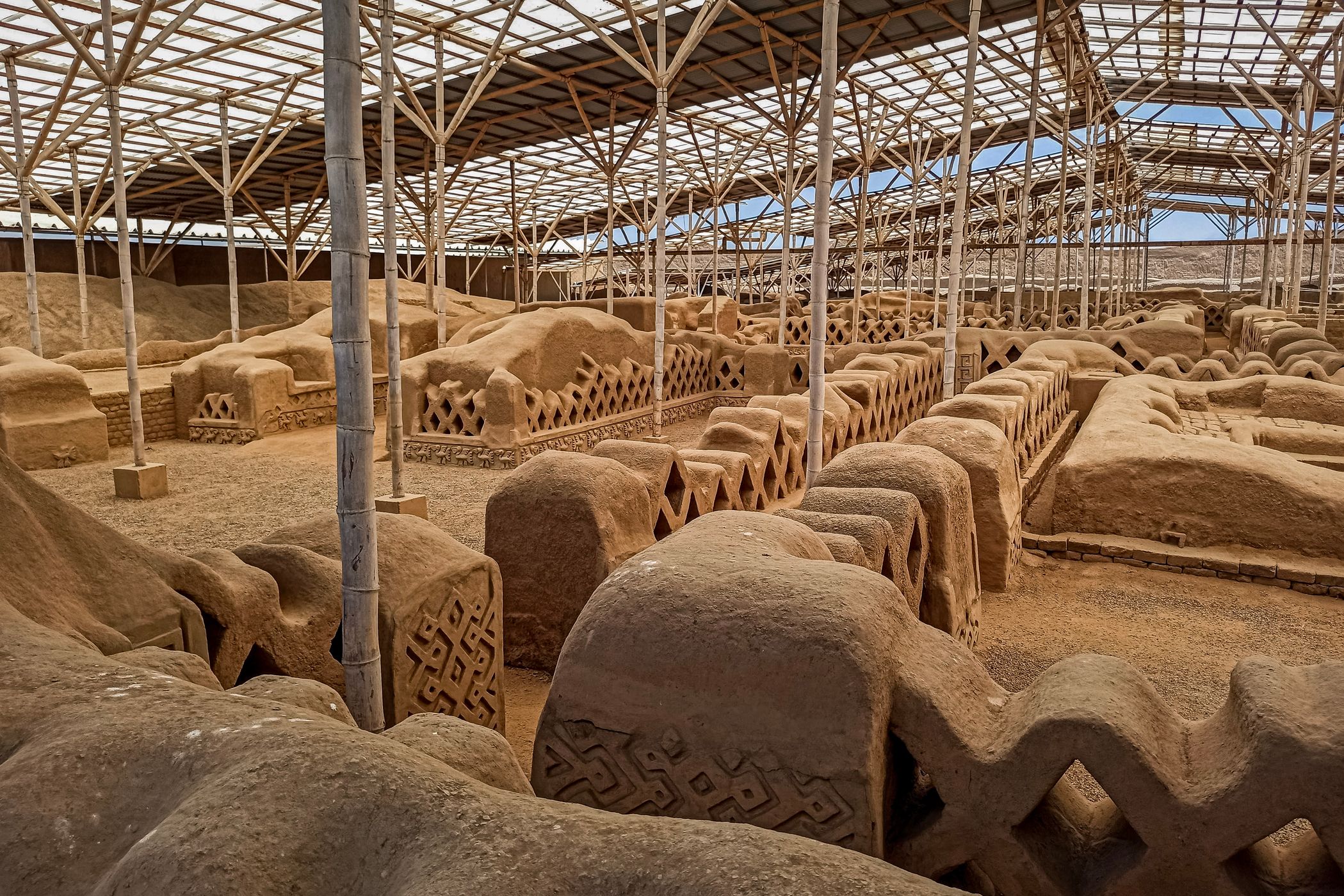 Interiors of Chan Chan Archaeological Site, Trujillo, Peru