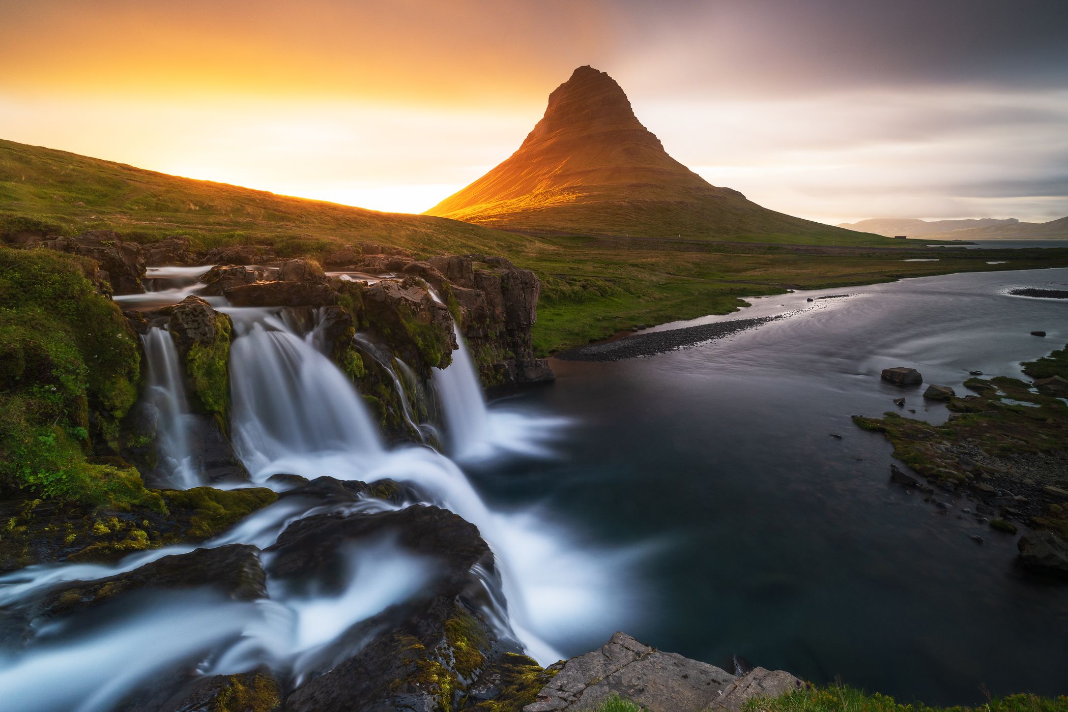 Kirkjufell Waterfall with Kirkjufell, Iceland