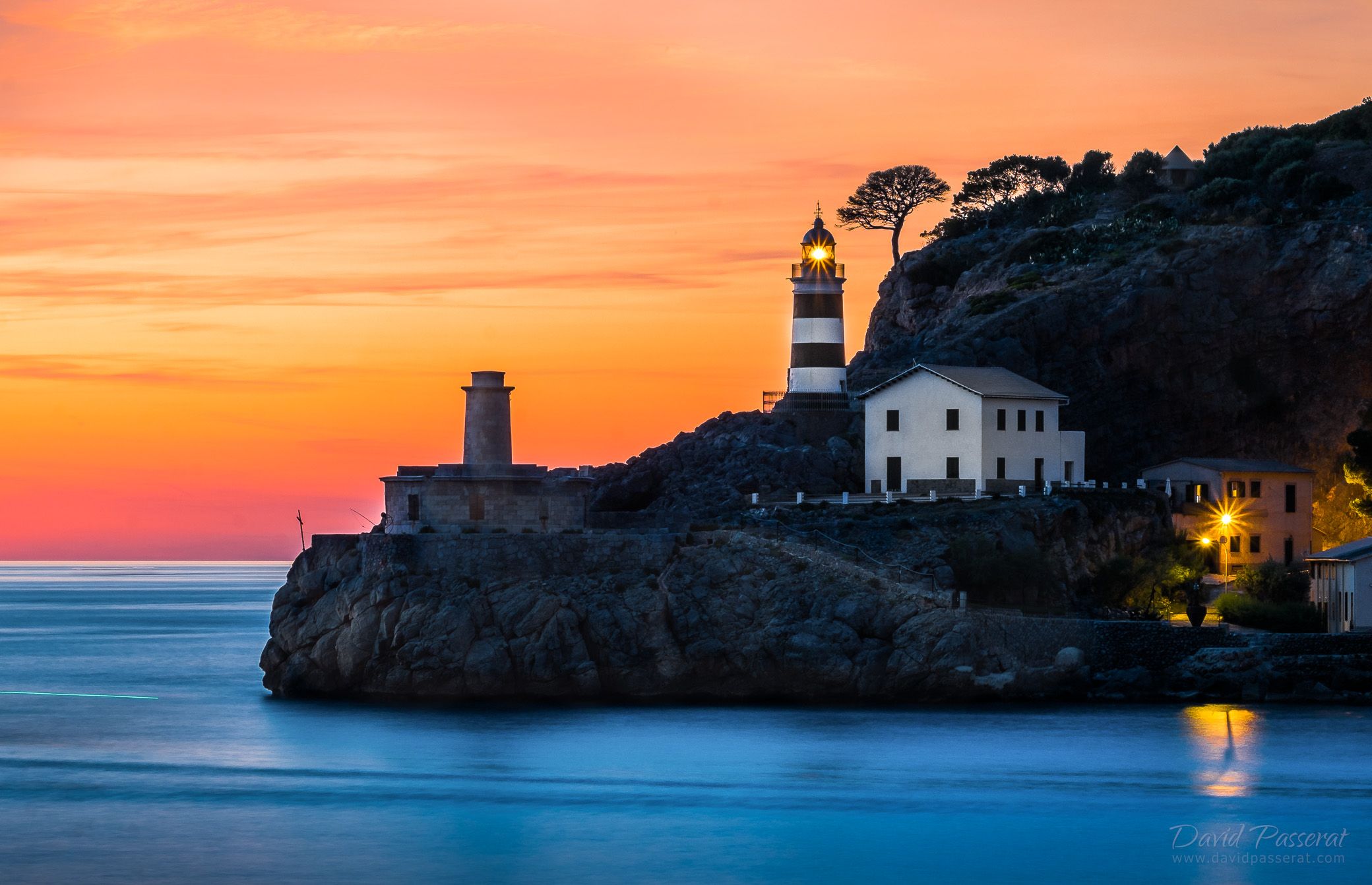 la Creu lighthouse in Port Soller, Spain