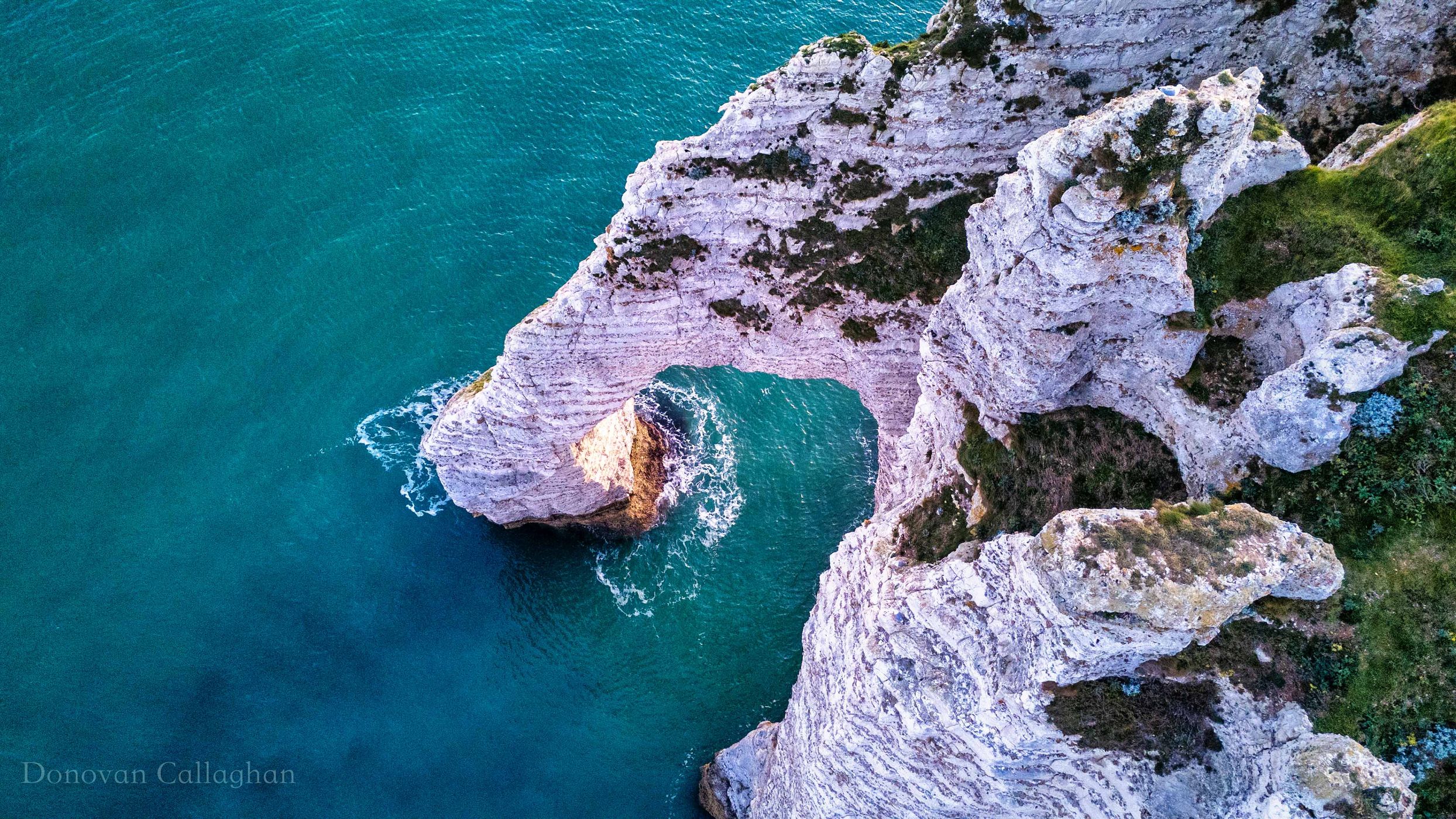looking down Falaise d'Aval, Etretat, France