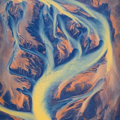 Orange river in the South of Iceland, Iceland