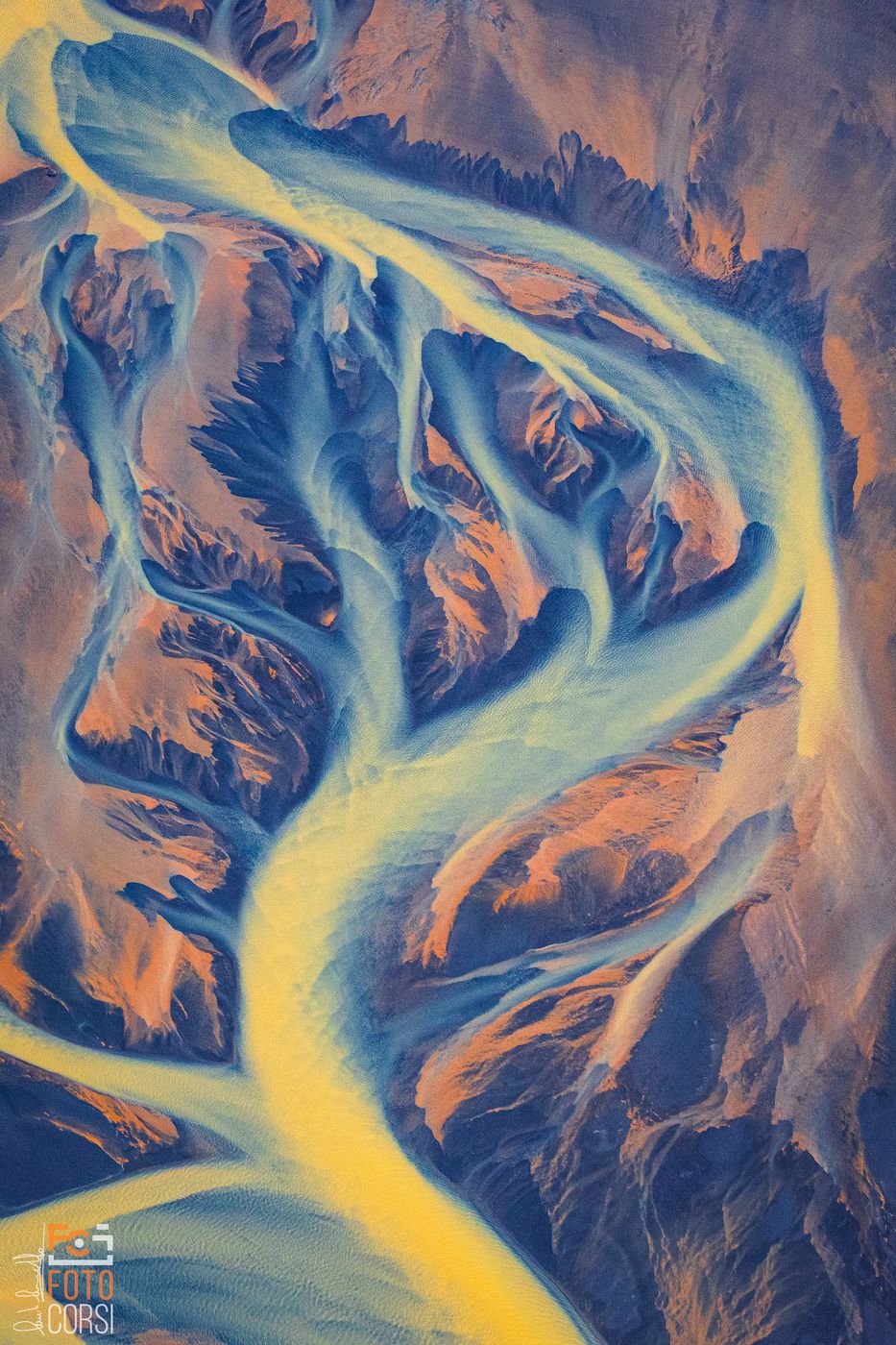 Orange river in the South of Iceland, Iceland