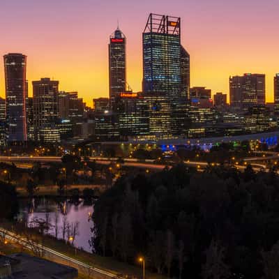 Perth City from Kings Park, Western Australia, Australia