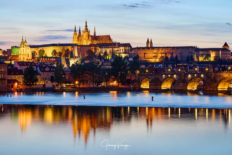 Prague castle from Lávka