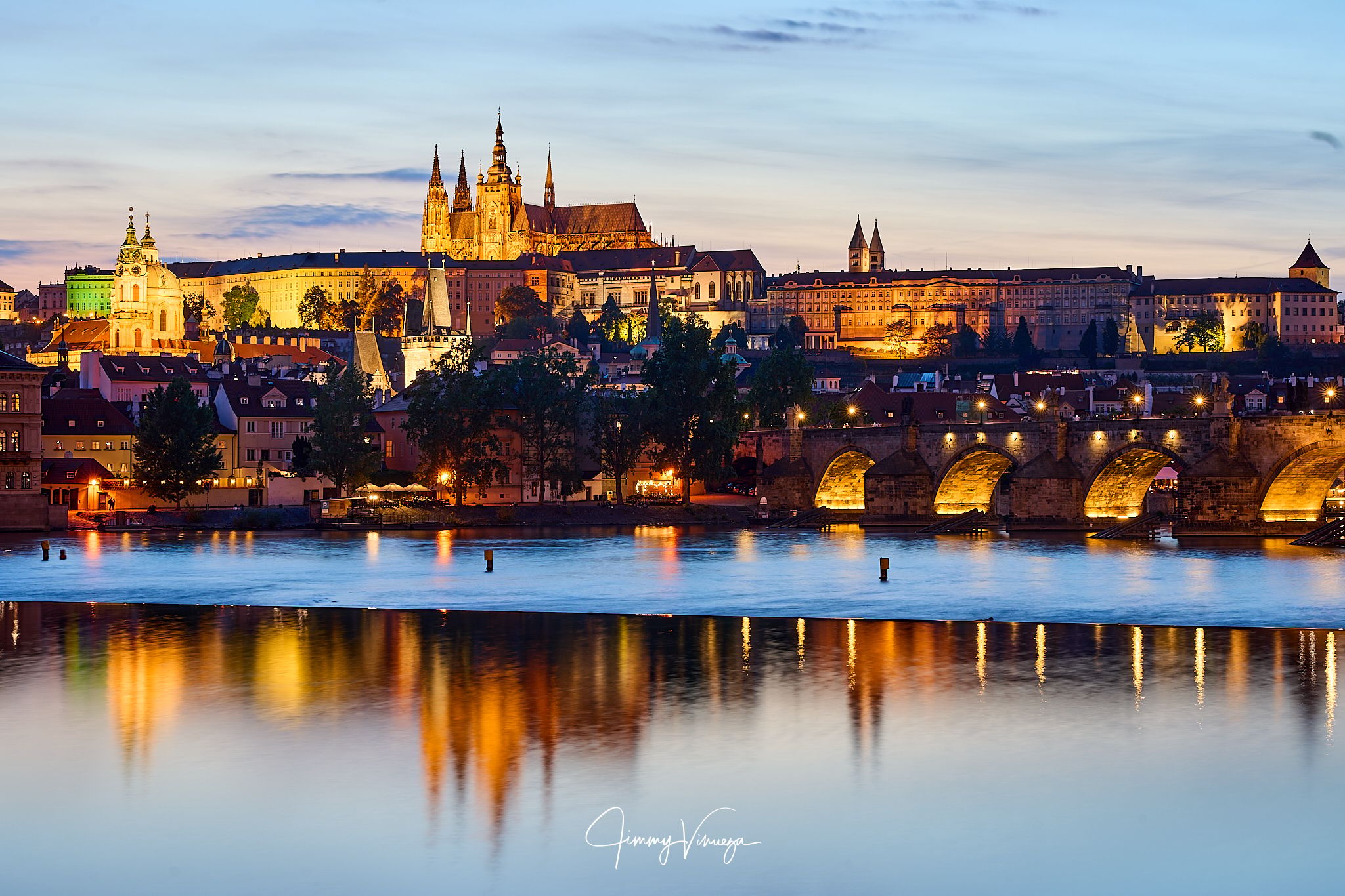 Prague castle from Lávka, Czech Republic