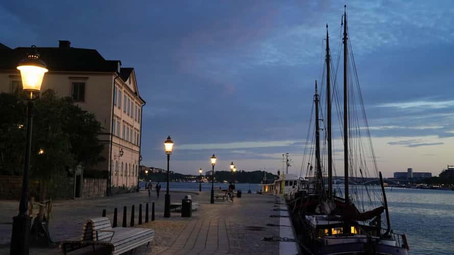 Sailing ships on pier