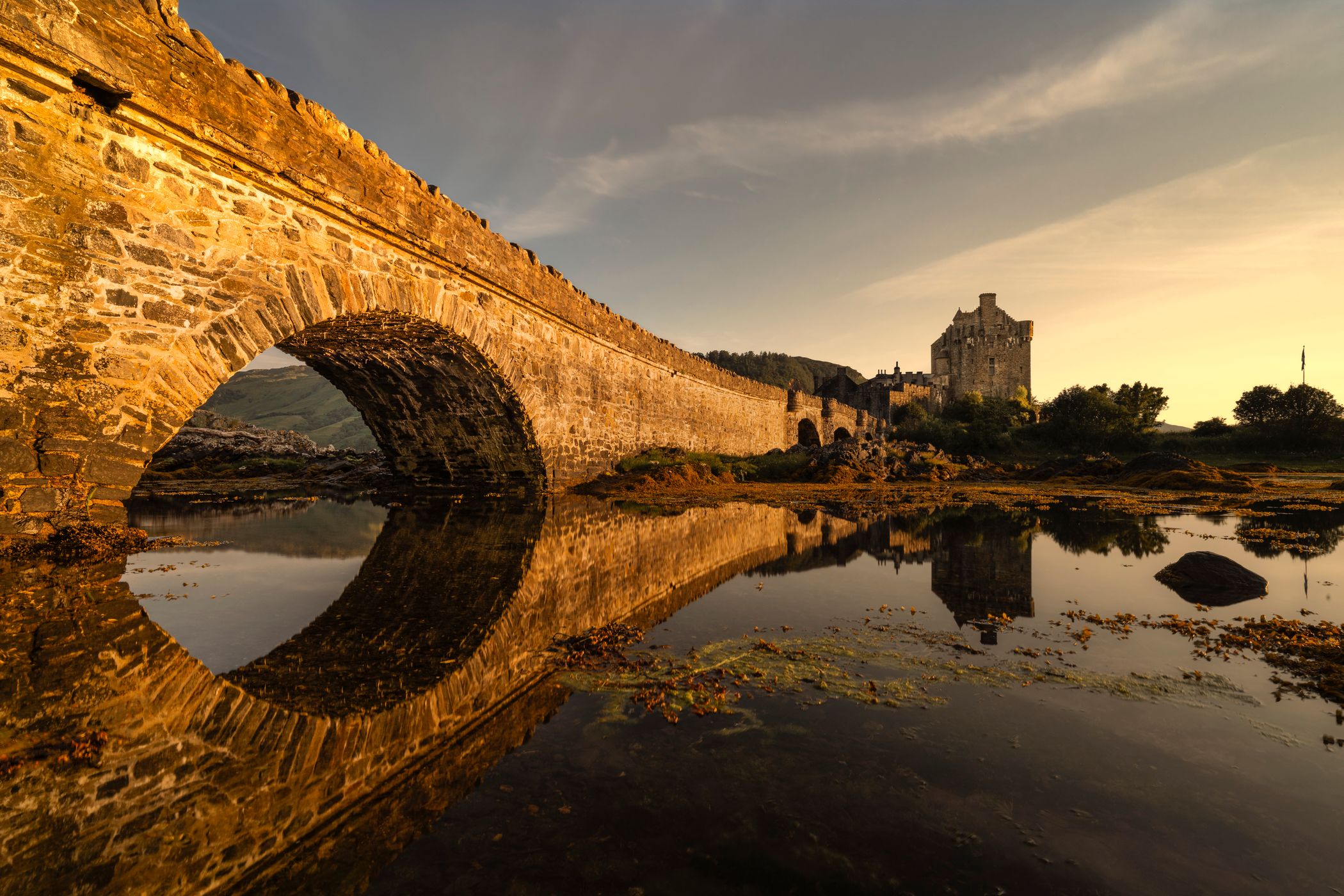 Side view II of Eilean Donan Castle, Scotland, United Kingdom