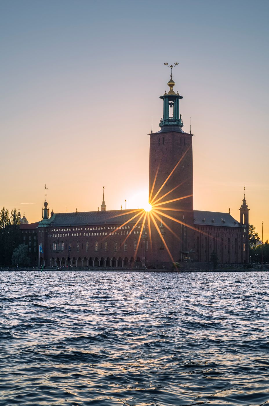 Stockholm Stadhuset at sunset, Sweden