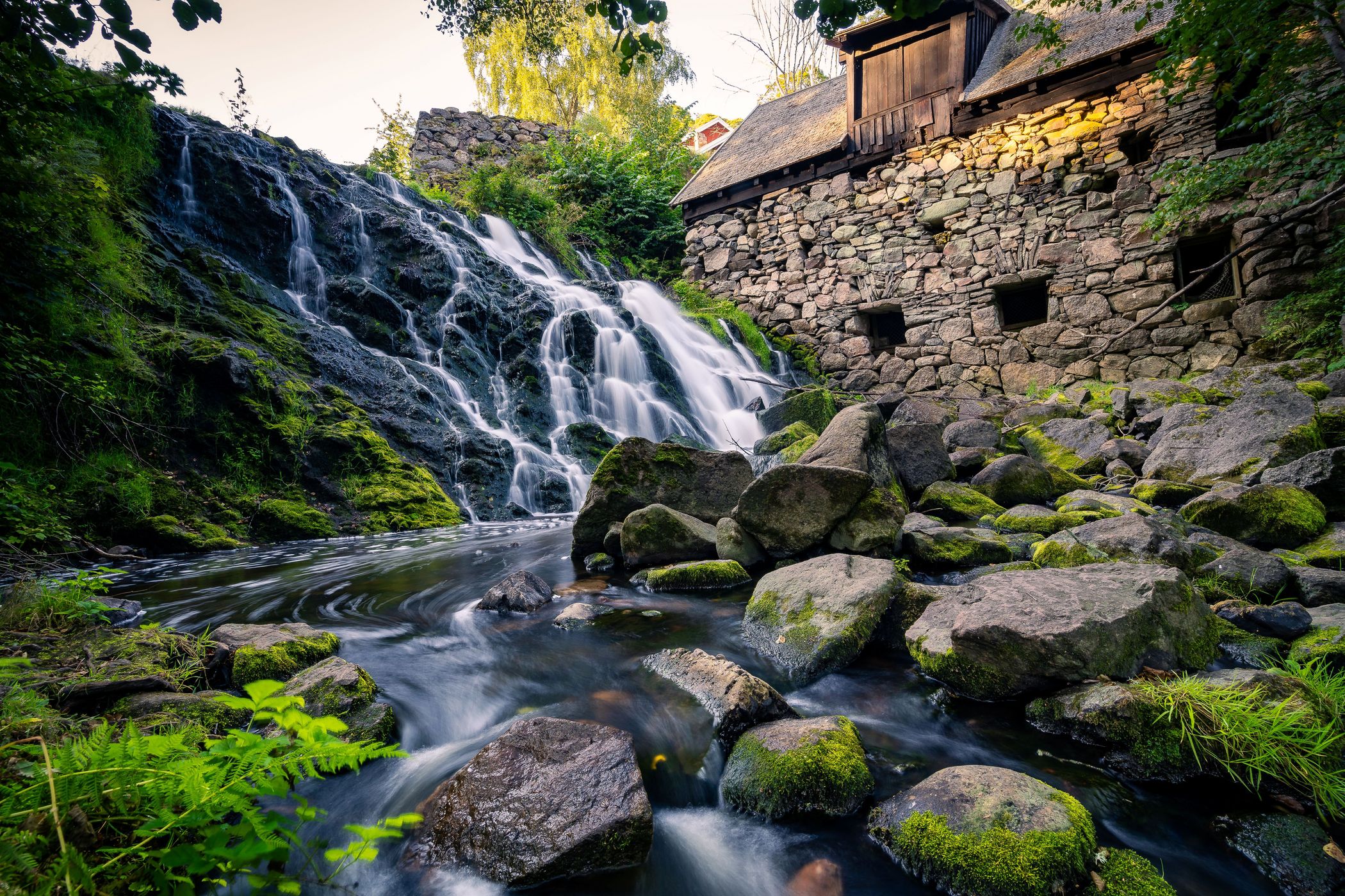 The old mill and waterfall at Röttle, Sweden