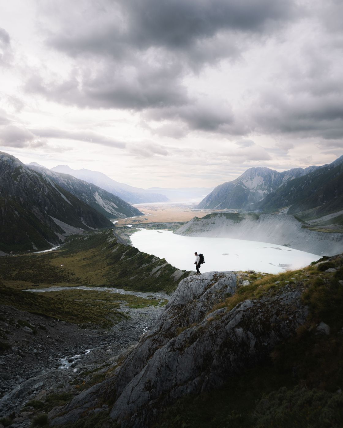 Top of Scree Slope Sefton Bivvy, New Zealand