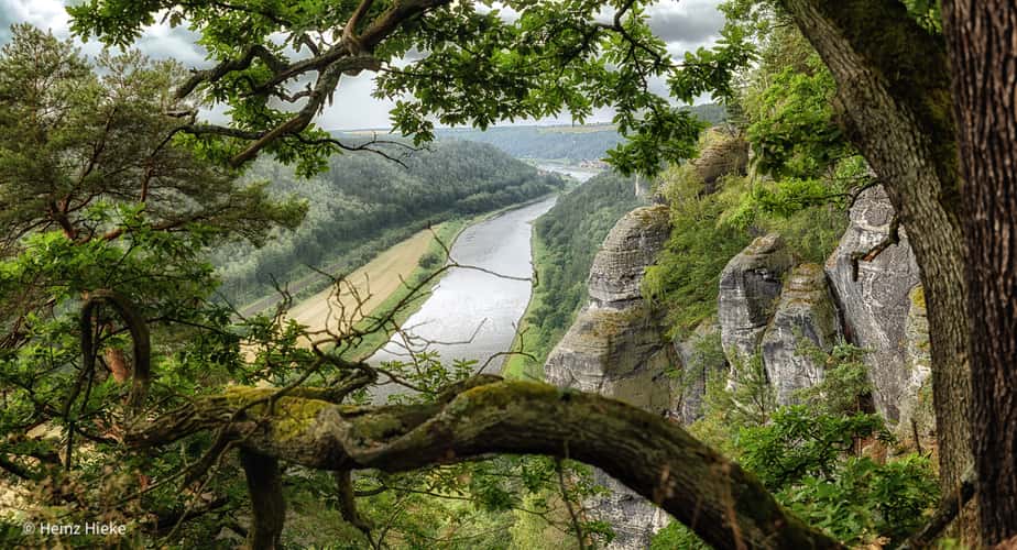 View of  Elbe River after sunrise