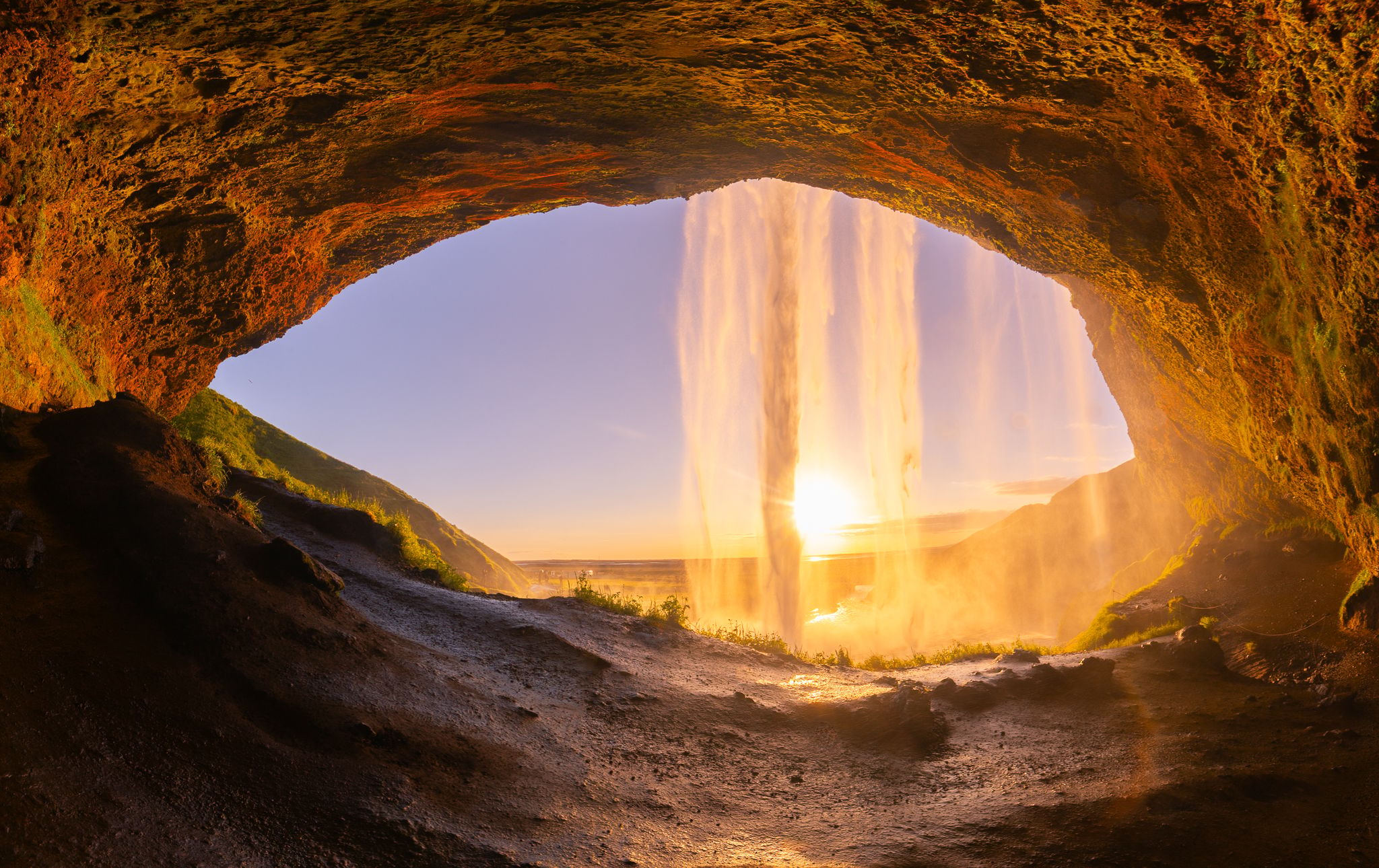 Behind the Seljalandsfoss, Iceland