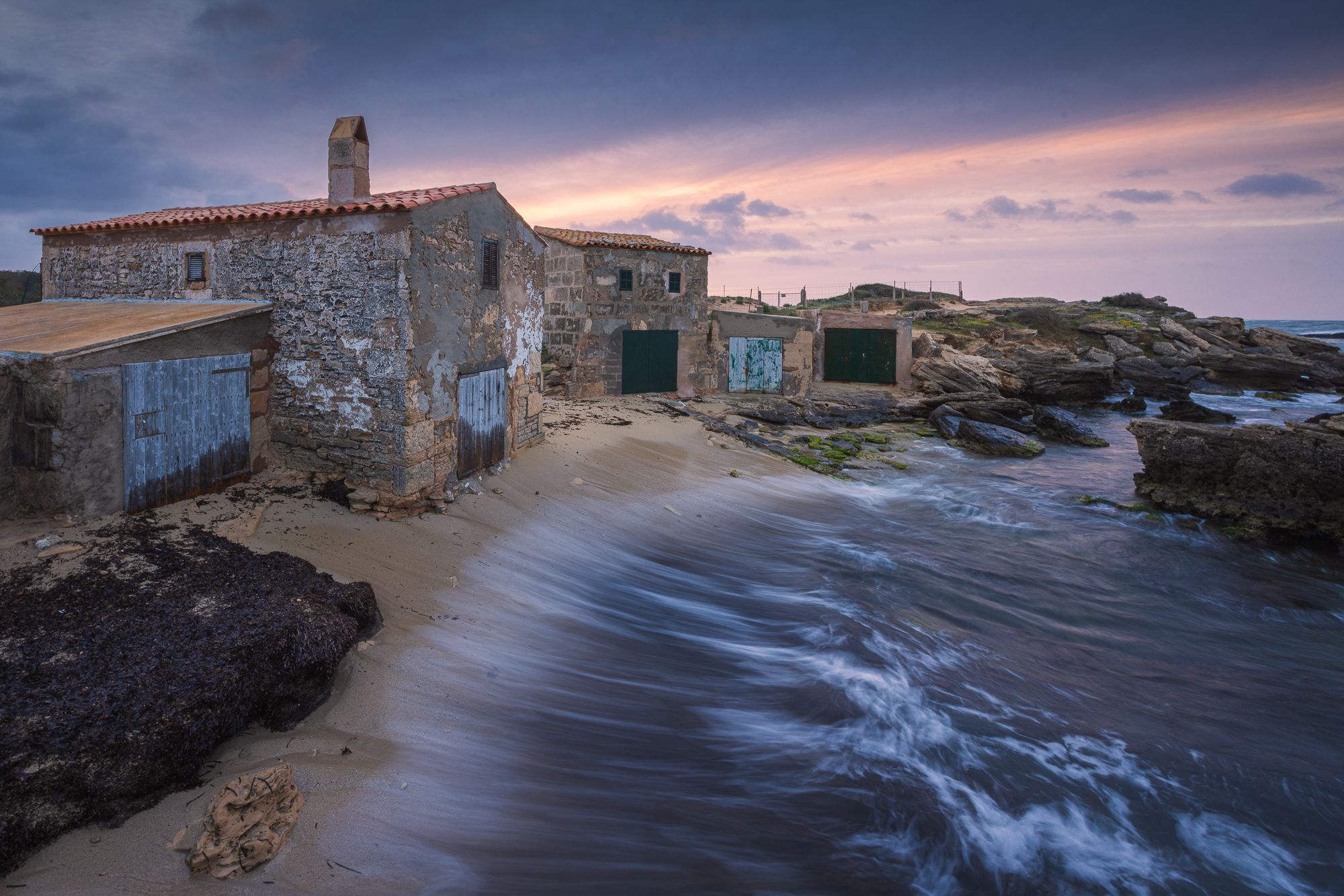 Boat sheds, Colònia de Sant Jordi, Spain