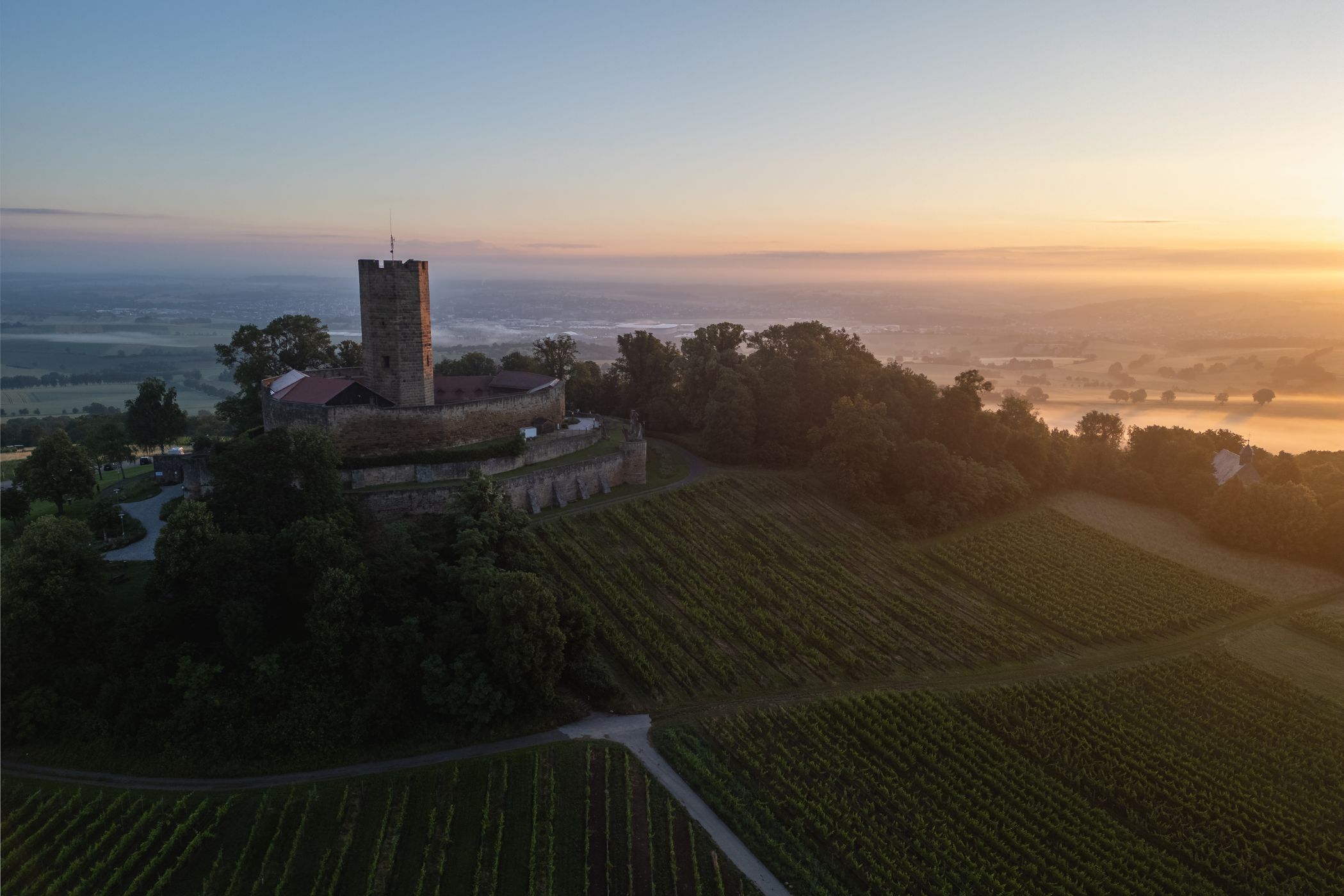Burg Steinsberg with the drone, Germany