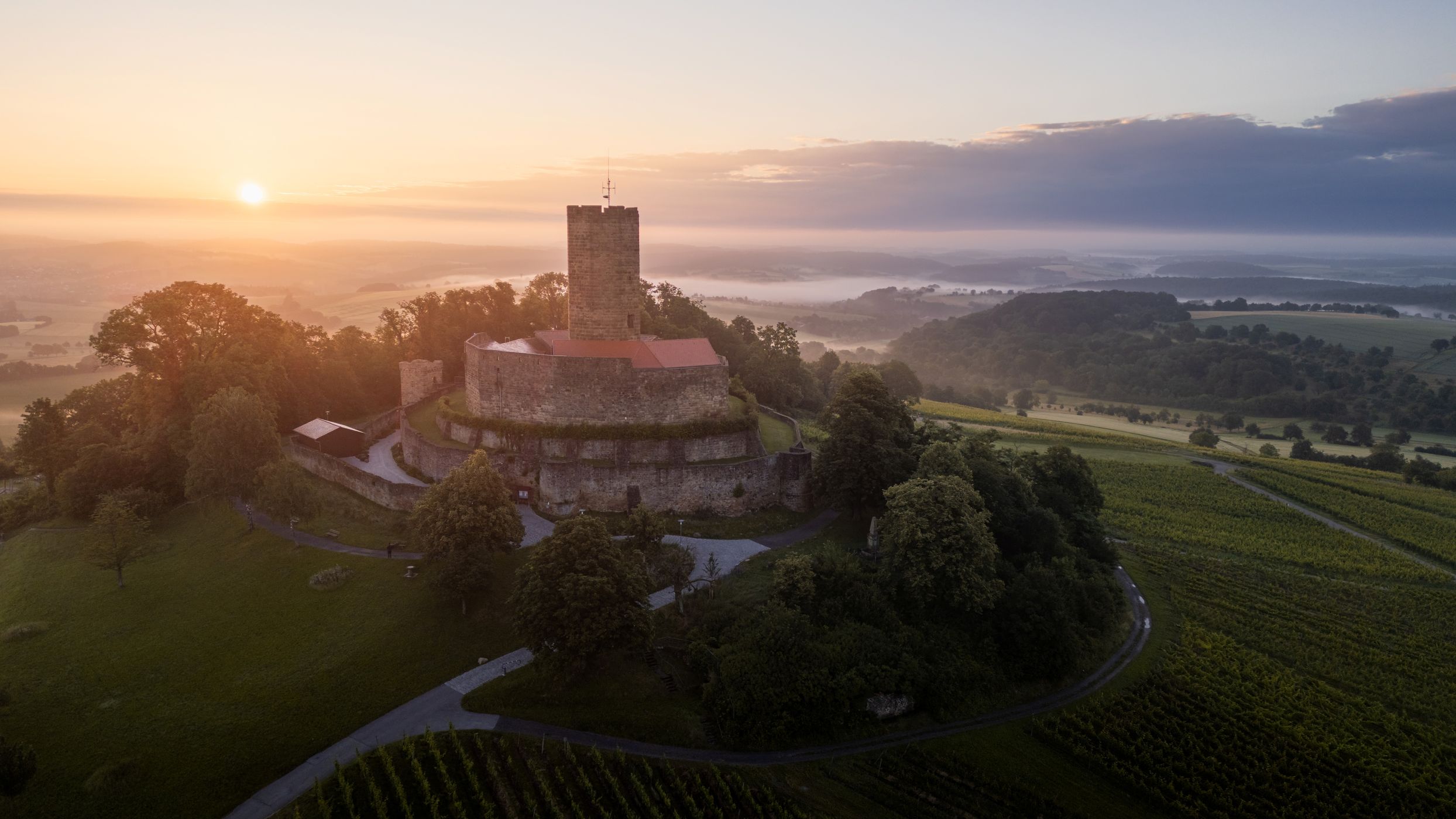 Burg Steinsberg with the drone, Germany