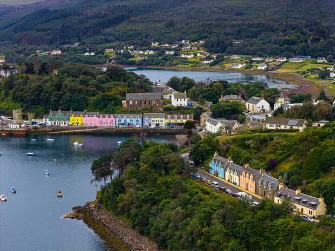 Colorful houses of Portree, Isle of Skye, Scotland