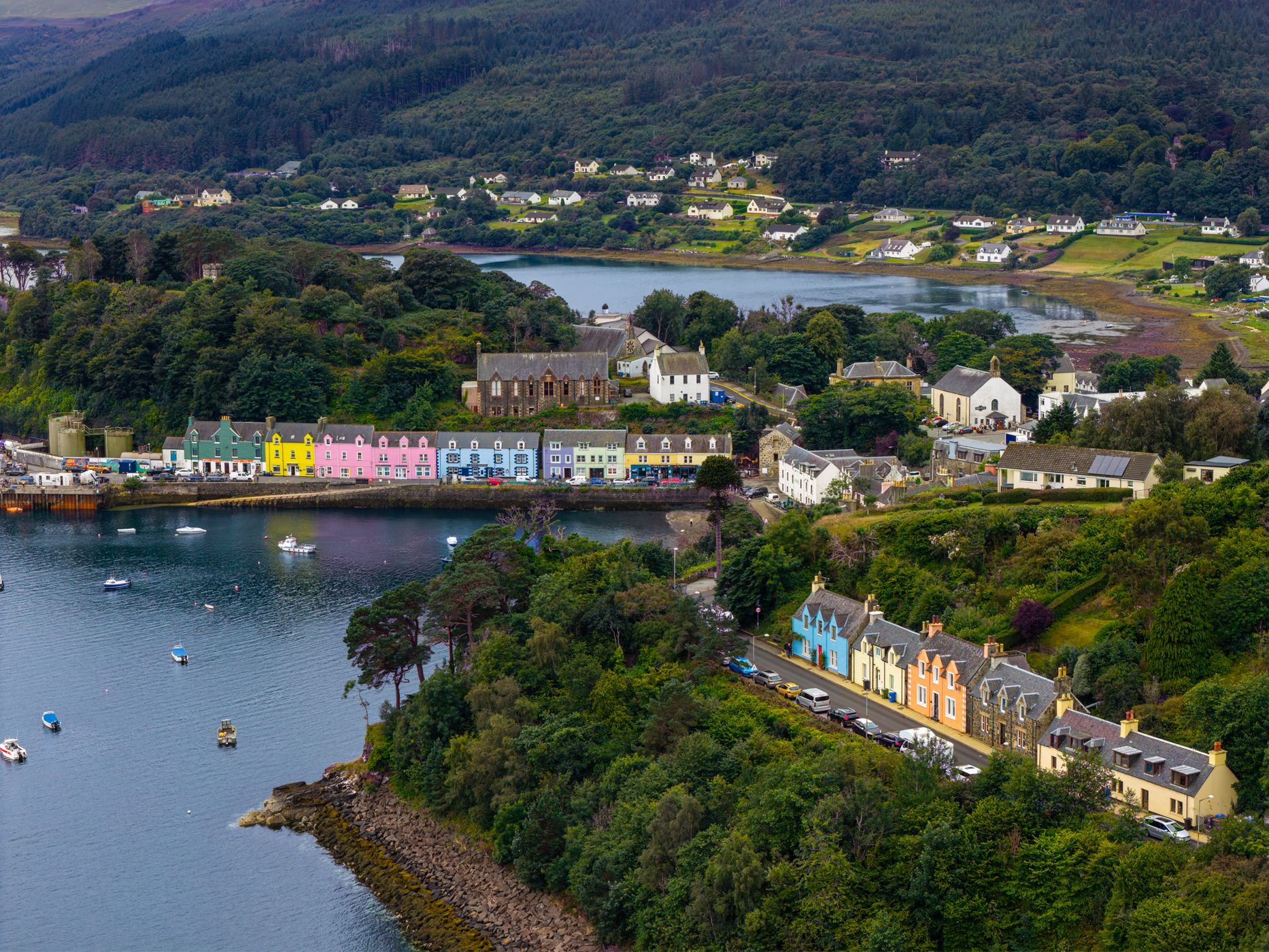 Colorful houses of Portree, Isle of Skye, Scotland, United Kingdom