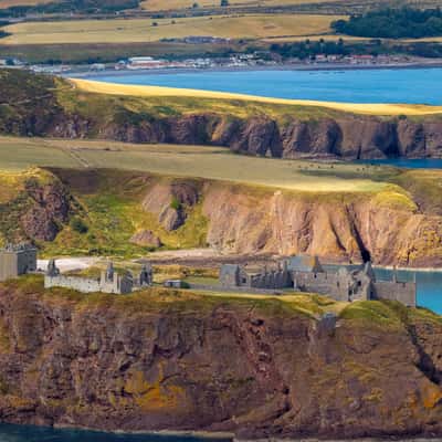 Dunnottar castle from air, United Kingdom