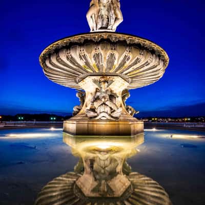 Fountain,Place de la Bourse Square & Miroir d'Eau, Bordeaux, France