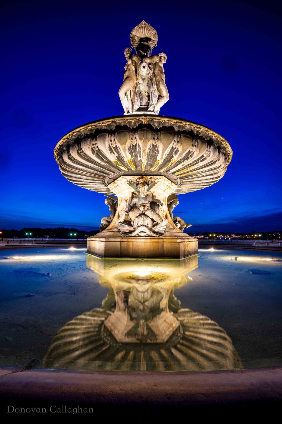 Fountain,Place de la Bourse Square & Miroir d'Eau, Bordeaux, France