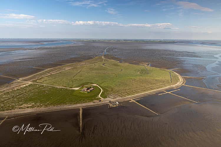 Hallig Südfall aus der Luft