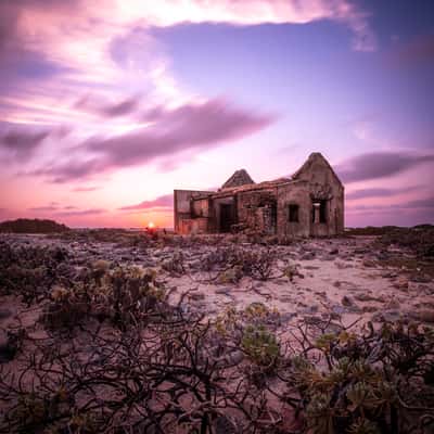 House ruins next to the Willems Tower, Bonaire, Bonaire