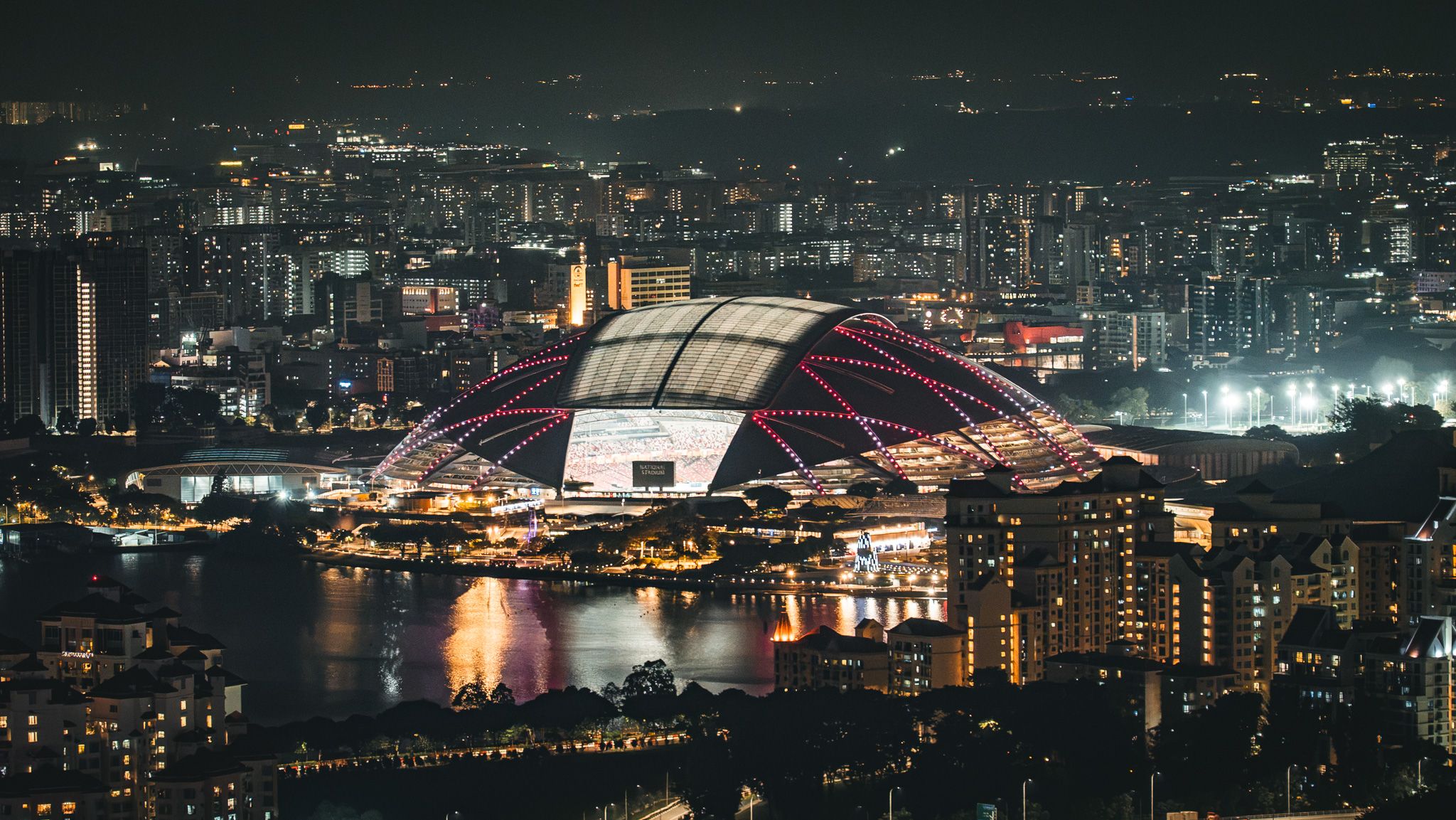 Marina Bay view from top of Bay sands platform, Singapore