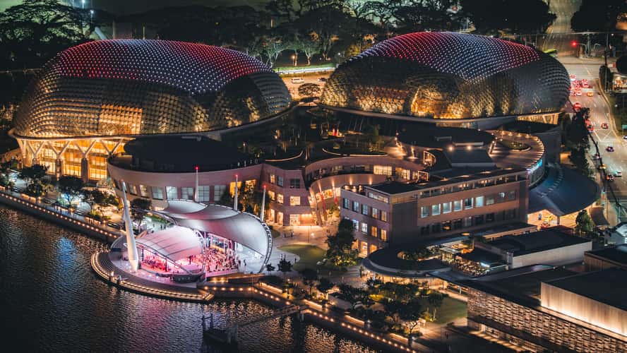 Marina Bay view from top of Bay sands platform