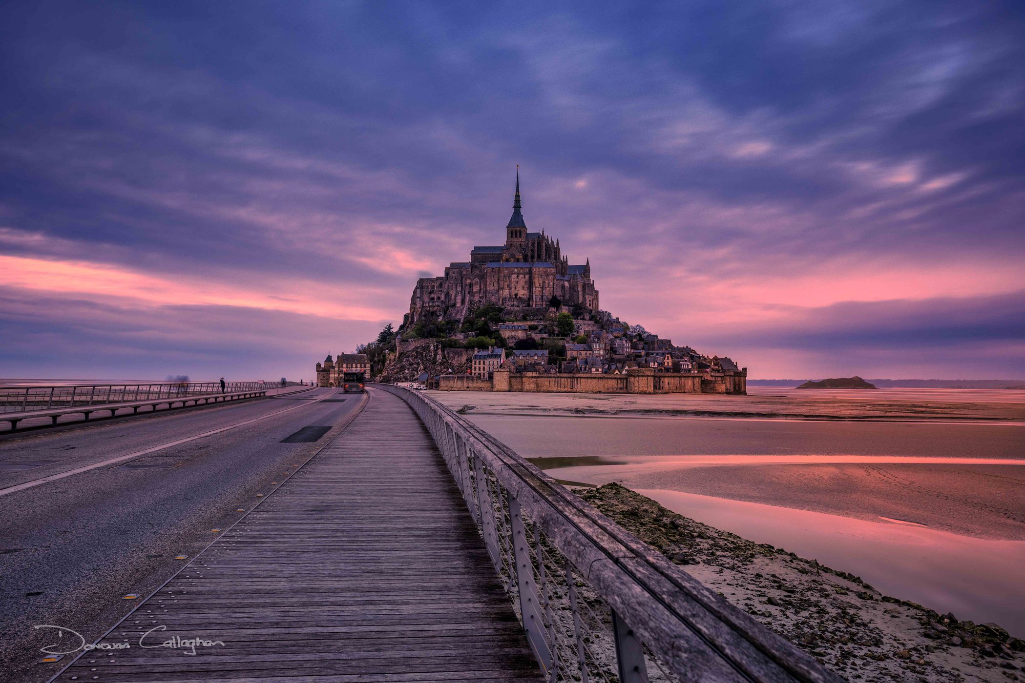 Mont Saint-Michel from Bridge, France