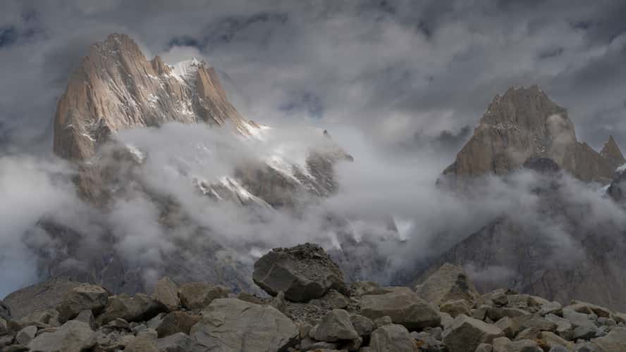 Mountains in Trango Tower massif