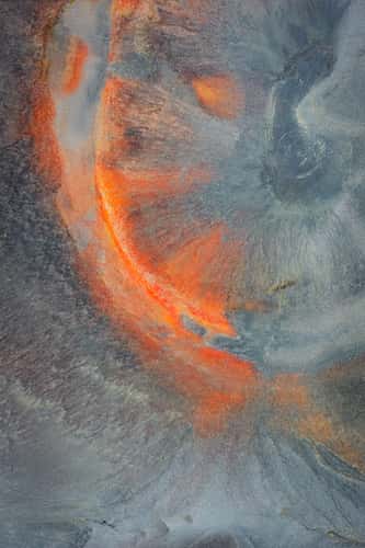 Red and black craters