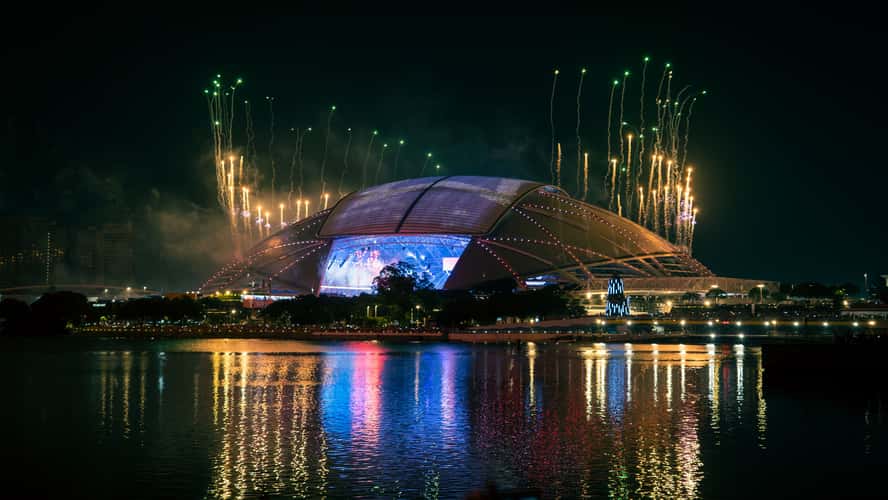 Singapore National Stadium At National Day