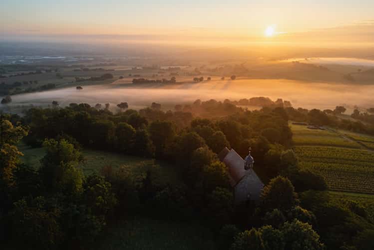 St.-Anna-Kapelle near Castle Steinsberg (drone)