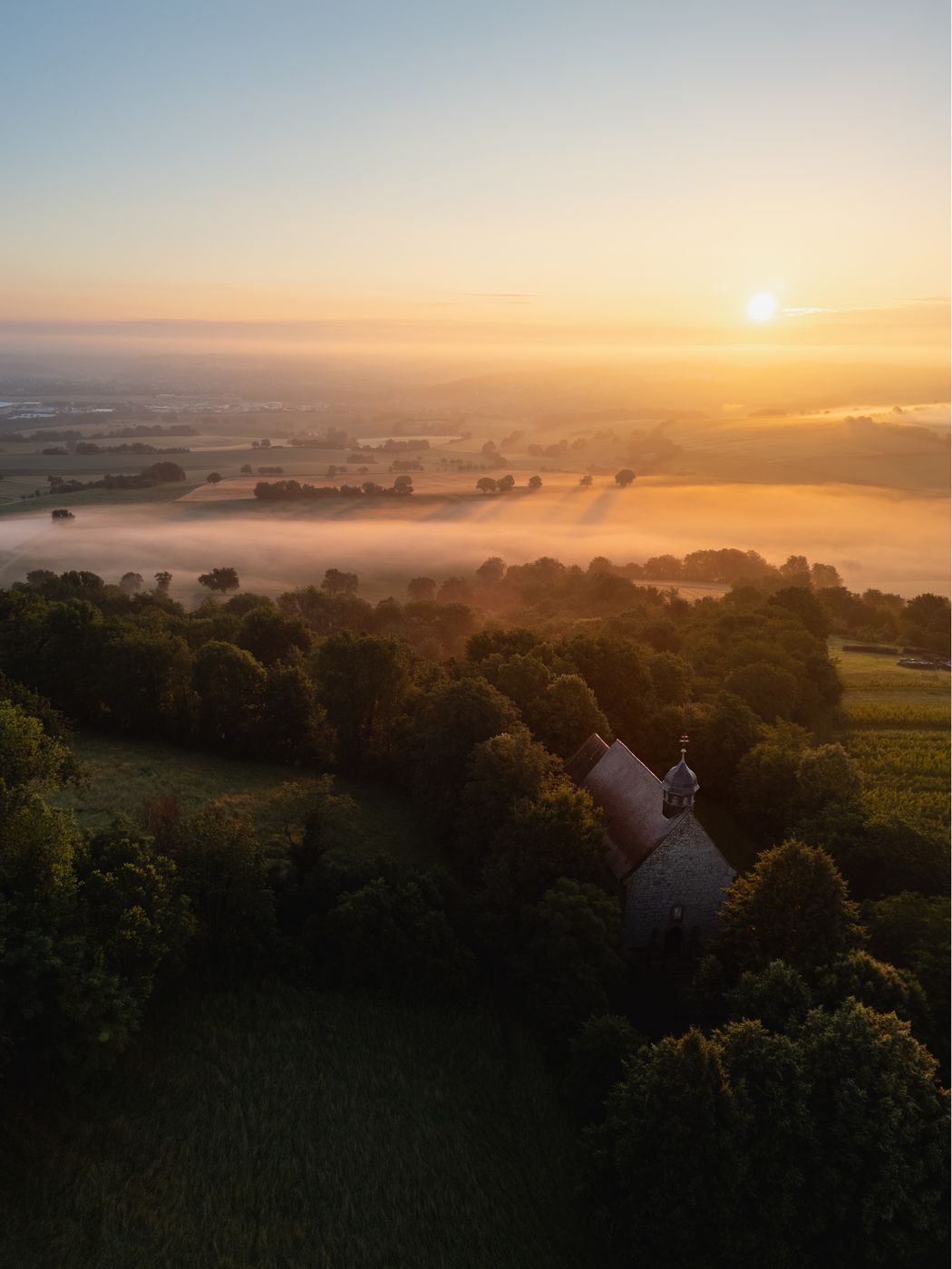 St.-Anna-Kapelle near Castle Steinsberg (drone), Germany