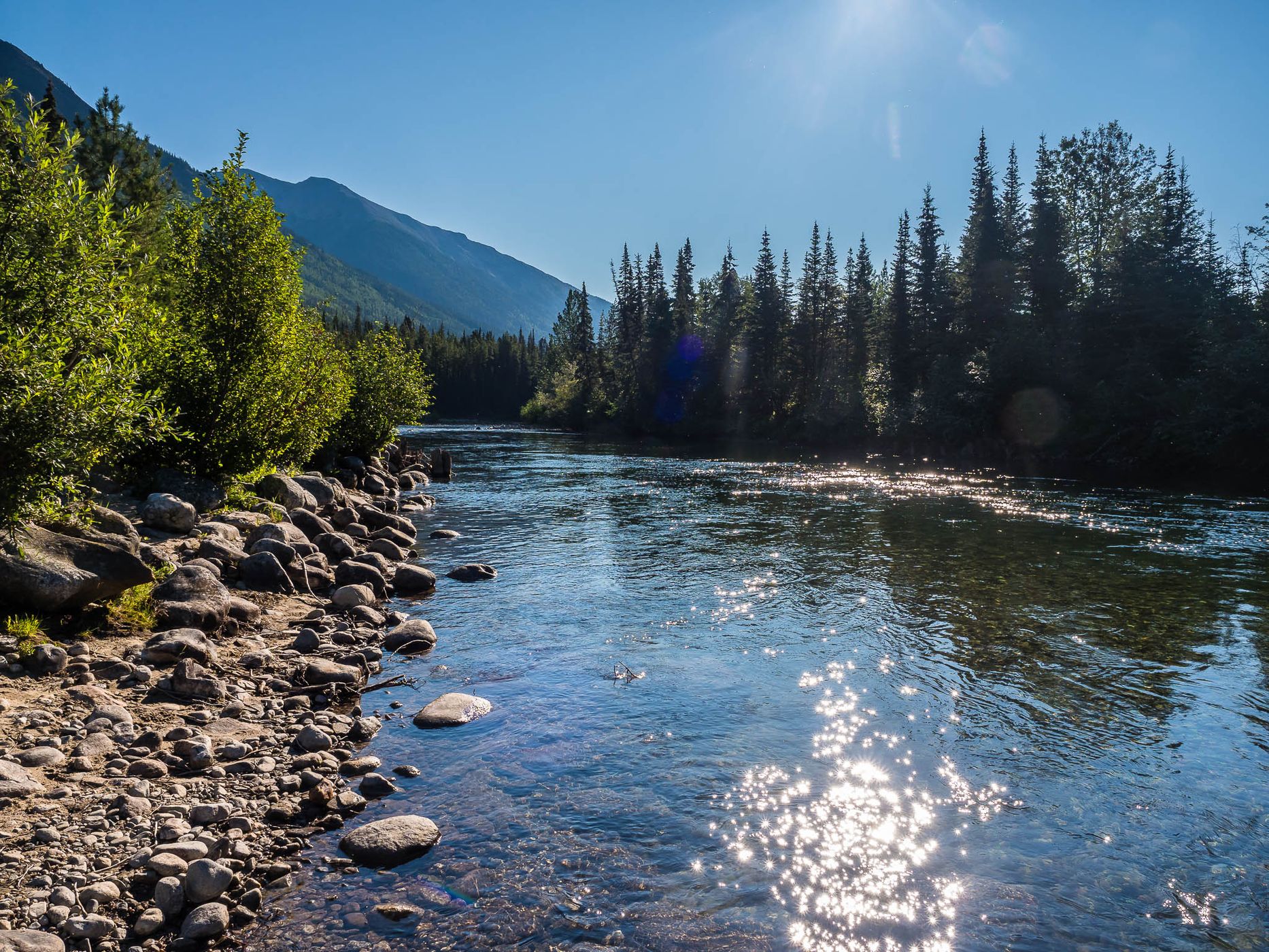 Stewart Cassier Highway crossing Cottonwood River, Canada