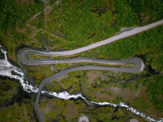 Trollstigen from the air