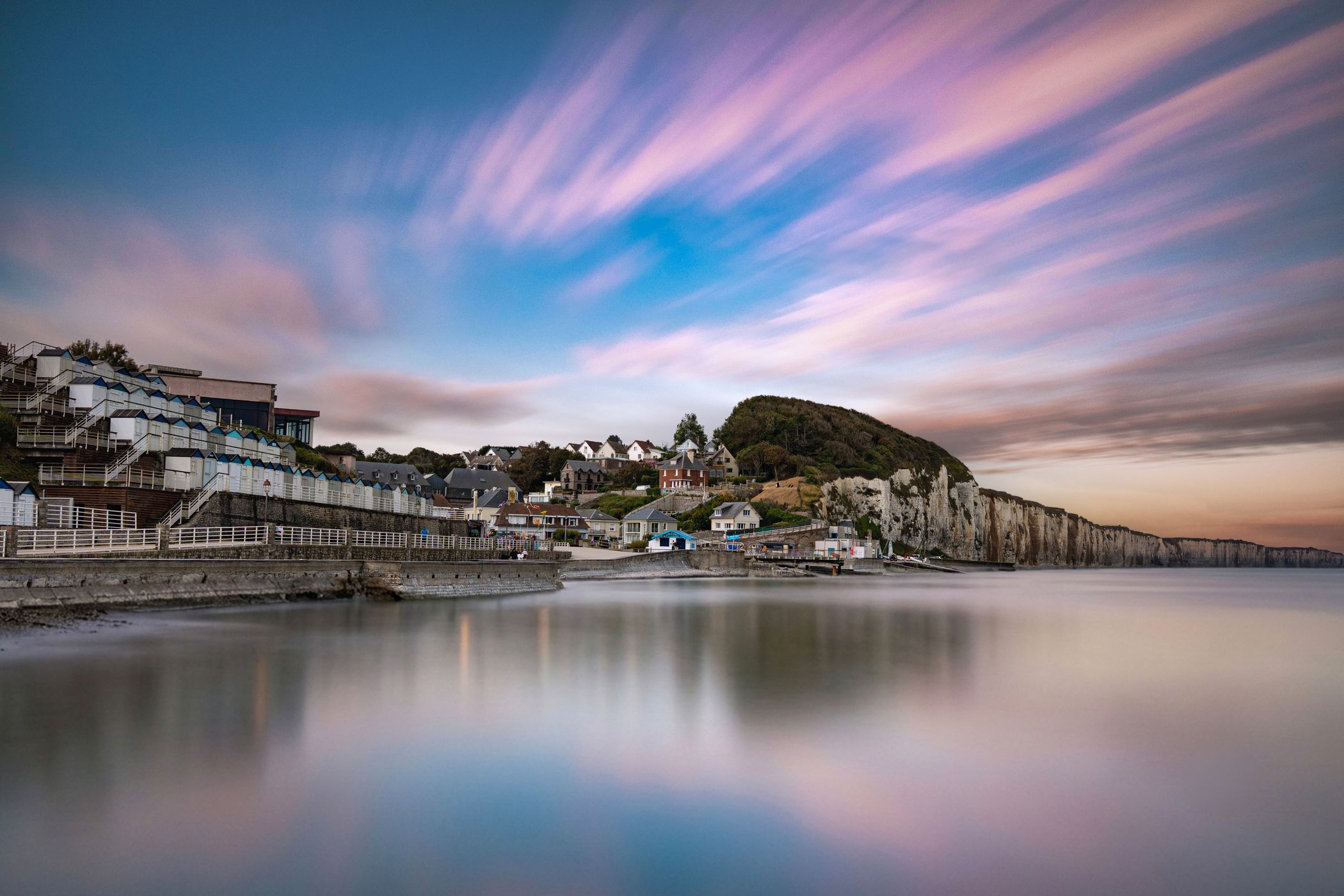 Waterfront view of Veules-les-Roses., France