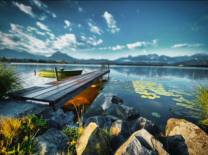 Wooden Walkways at Lake Hopfensee