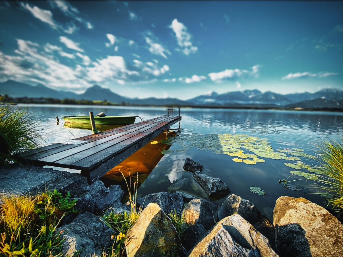 Wooden Walkways at Lake Hopfensee, Germany